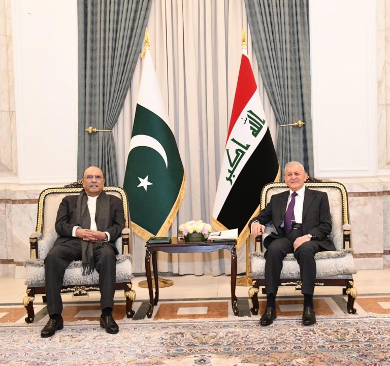 Pakistan, Iraqi president pledge deeper cooperation during Baghdad talks  
