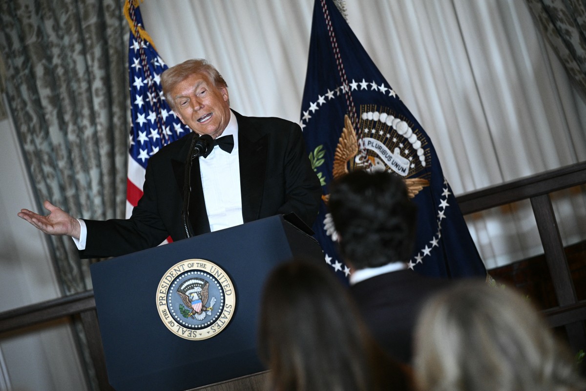 US President Donald Trump speaks during the Kennedy Center Honors dinner at the State Department in Washington, DC, December 6, 2025. (Photo by Brendan SMIALOWSKI / AFP)