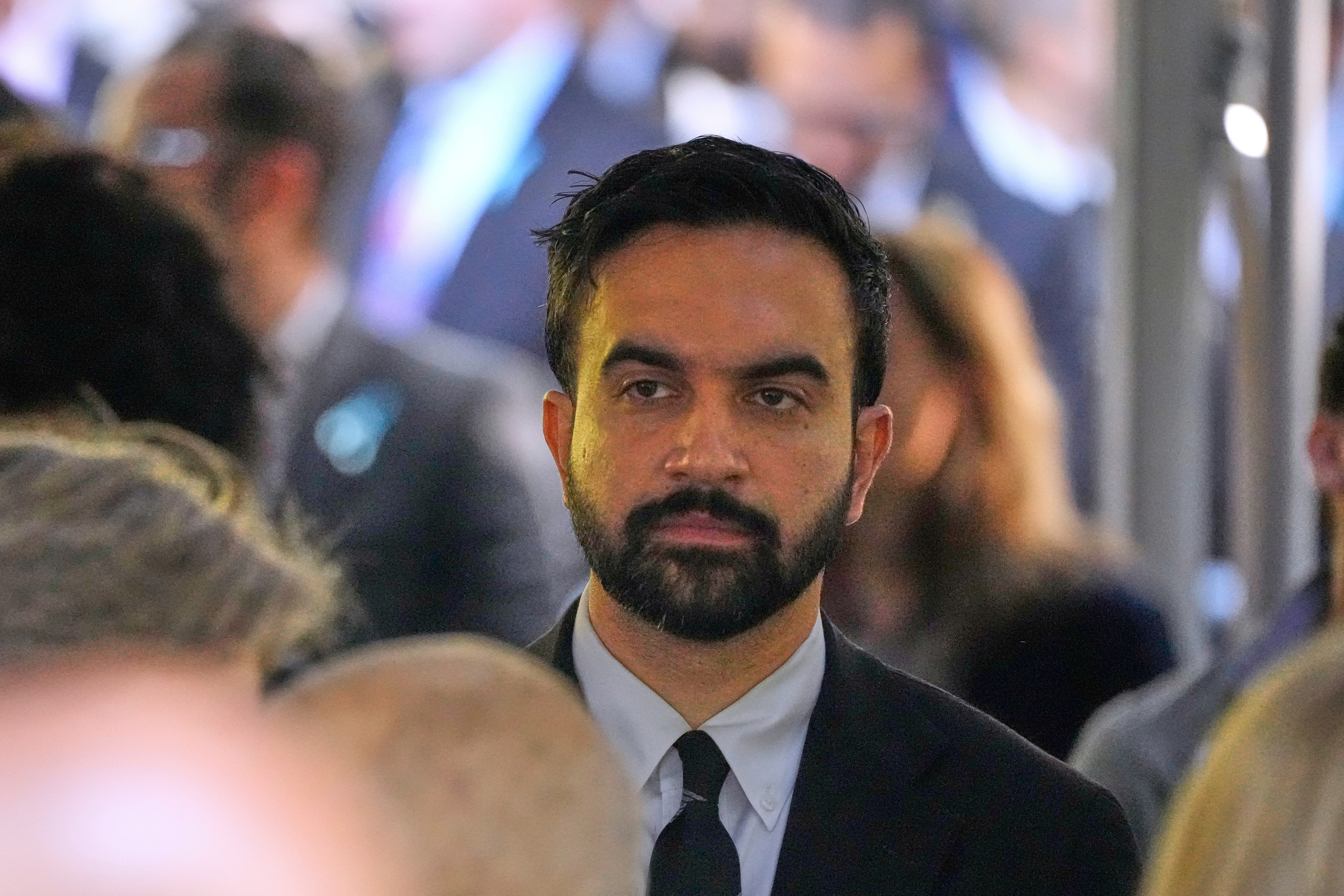 NYC mayoral candidate Zohran Mamdani participates during a ceremony commemorating the anniversary of the 9-11 terror attacks in New York, Thursday, September 11, 2025. (AP)