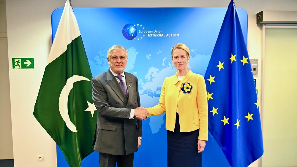 Pakistan DPM Dar discusses regional situation with EU VP Kallas 