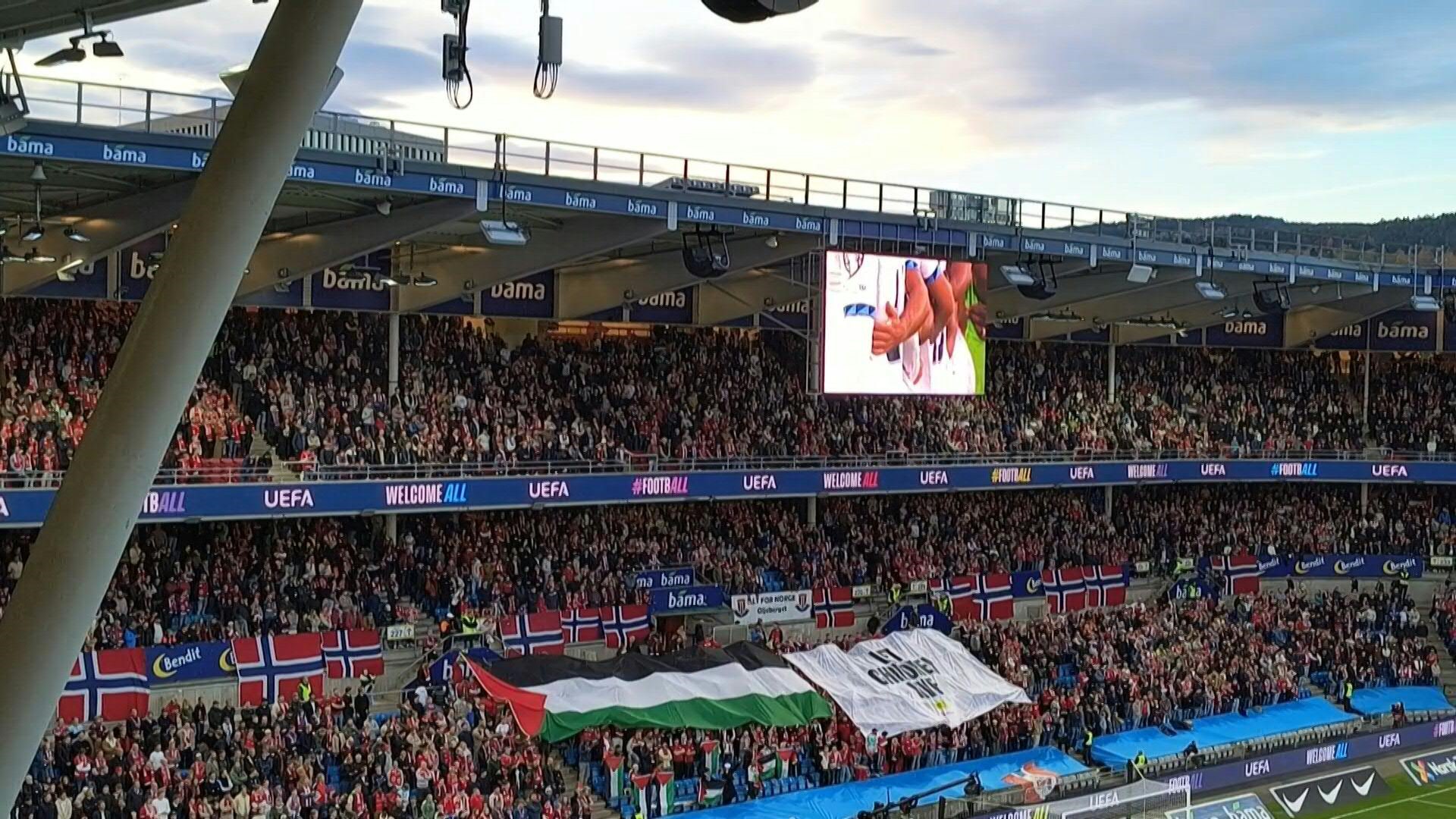 Pro-Palestinian march, actions at Israel v Norway match