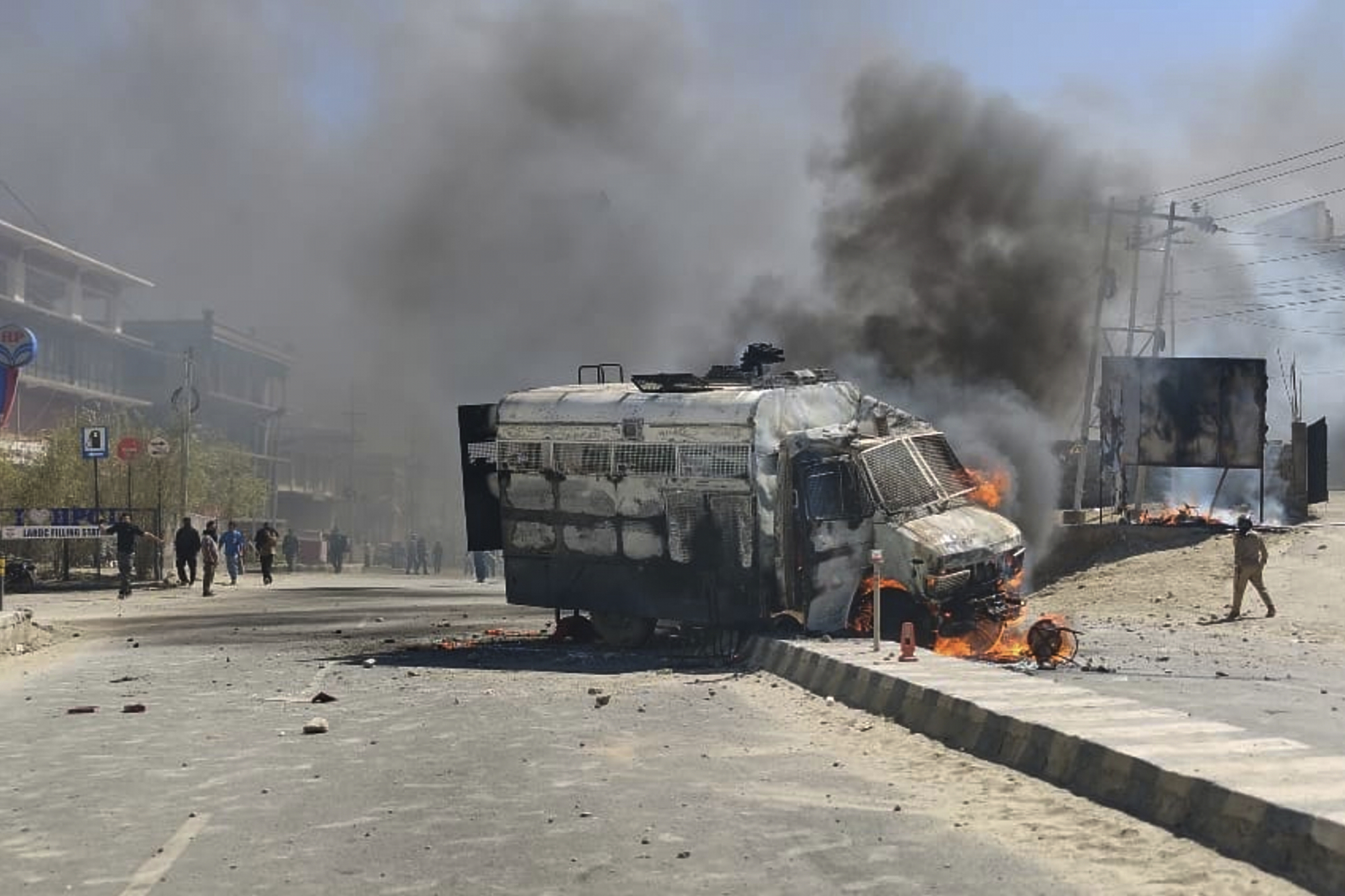 Ladakh protesters torch BJP office amid statehood, rights demands