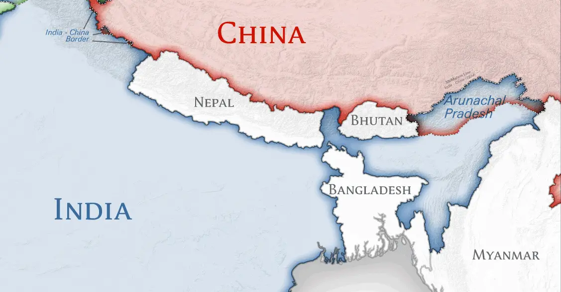 FILE: India China map: wikimedia commons