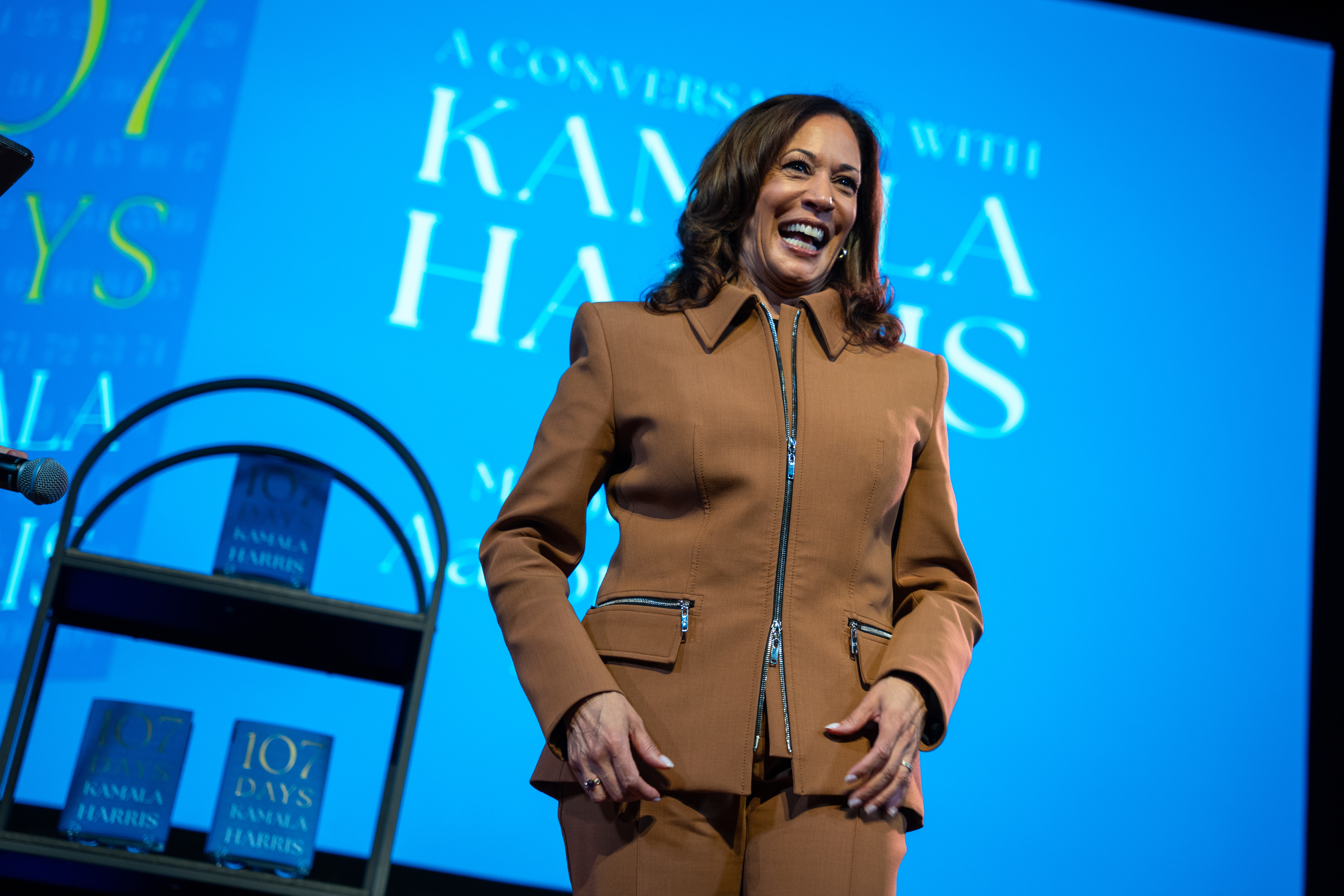 Kamala Harris condemns Israel's war in Gaza on first night of book tour