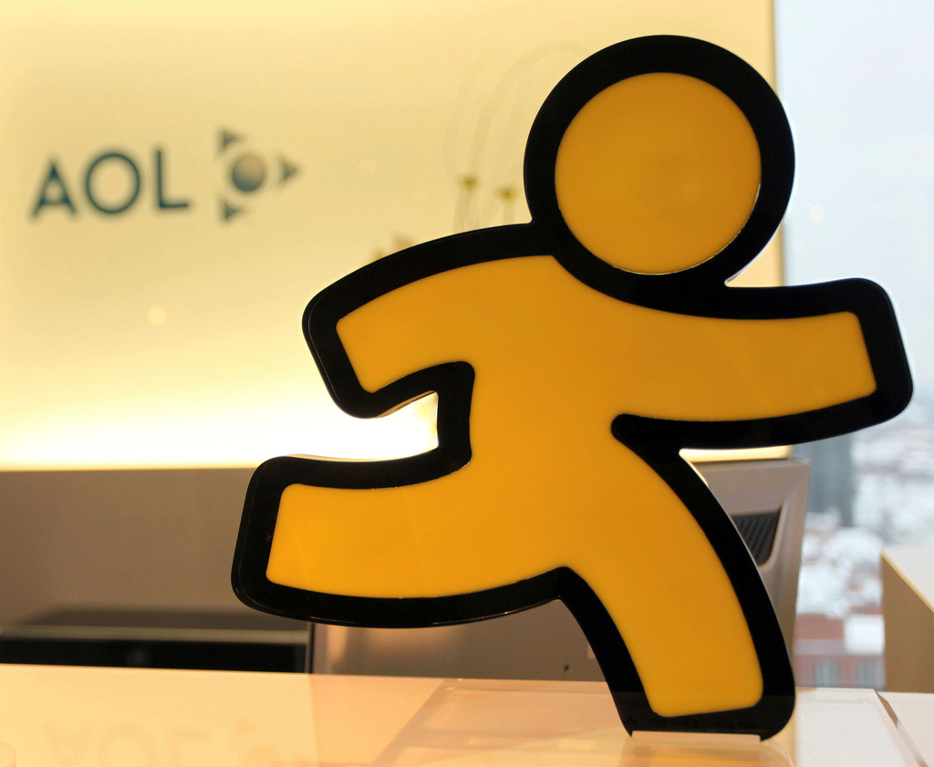An AOL logo is seen in the company's office in Hamburg, Germany, Jan. 12, 2010. (AP)