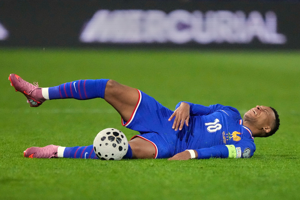 Mbappé to miss France's World Cup qualifier vs. Iceland because of ankle injury