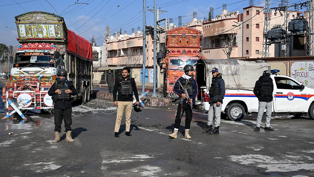 Security personnel cordon off a road leading to the blast site in Quetta on February 1, 2026, a day after an attack by Baloch separatists. A day after more than 120 people were killed -- including 92 militants -- in brazen, coordinated attacks by Baloch s