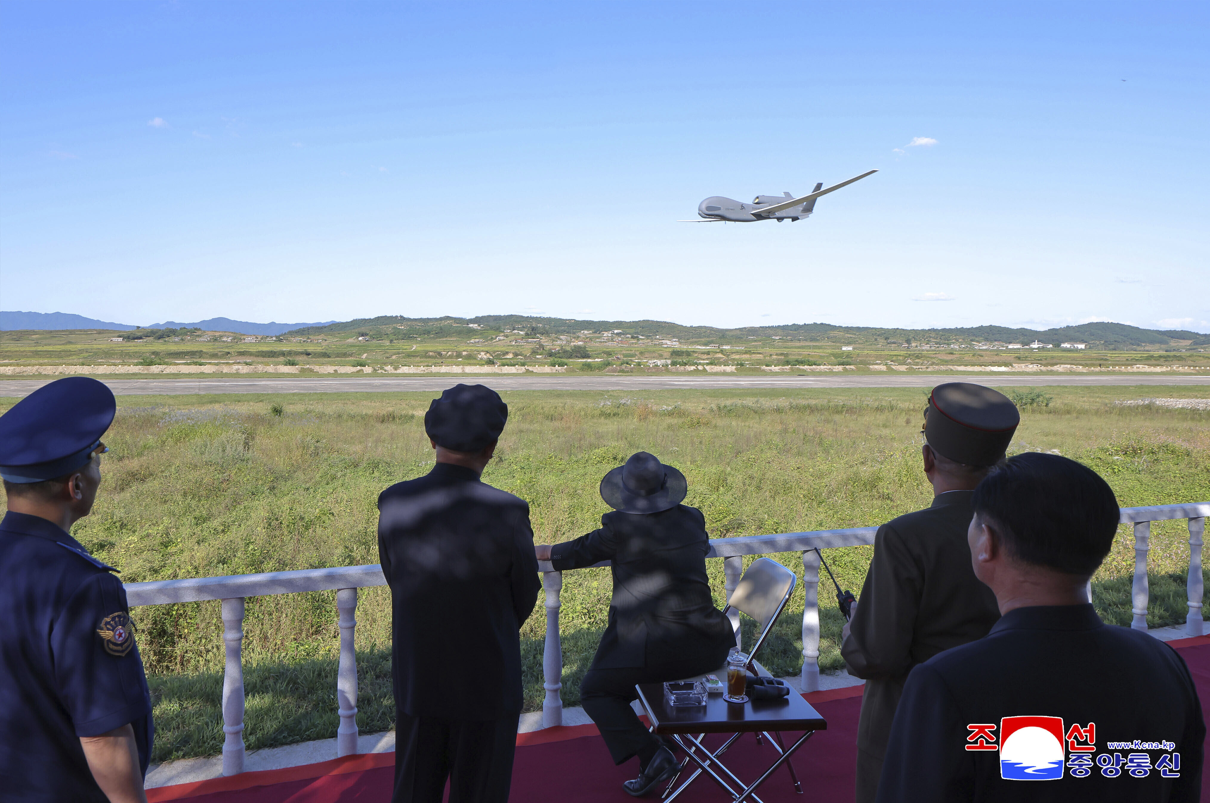 Kim Jong Un inspects a drone test