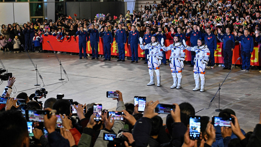 China sends youngest astronaut, mice to space station