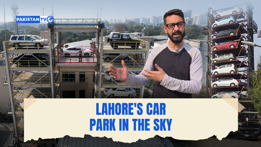 Lahore's rotary parking system stacks 30 cars in the space of six