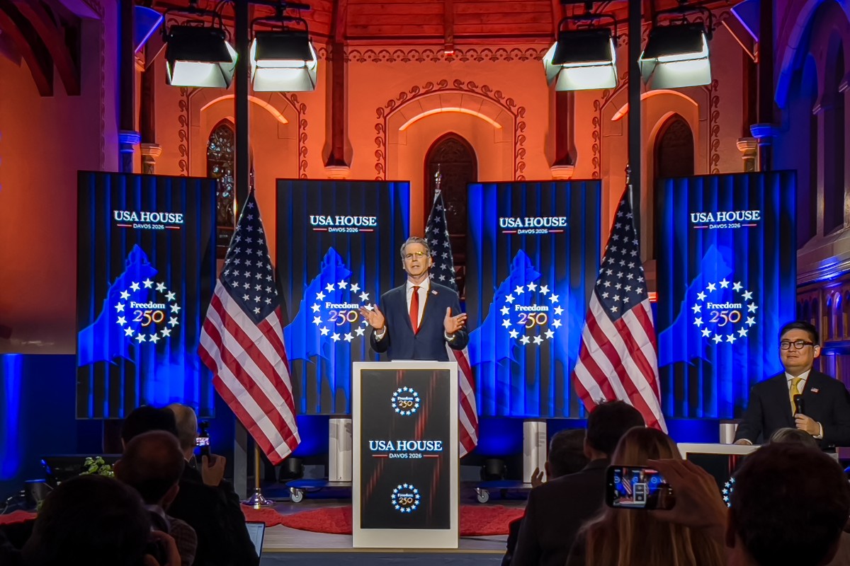 US Treasury Secretary Scott Bessent speaks on the sidelines of the World Economic Forum (WEF) annual meeting in Davos on January 20, 2026. (AFP)