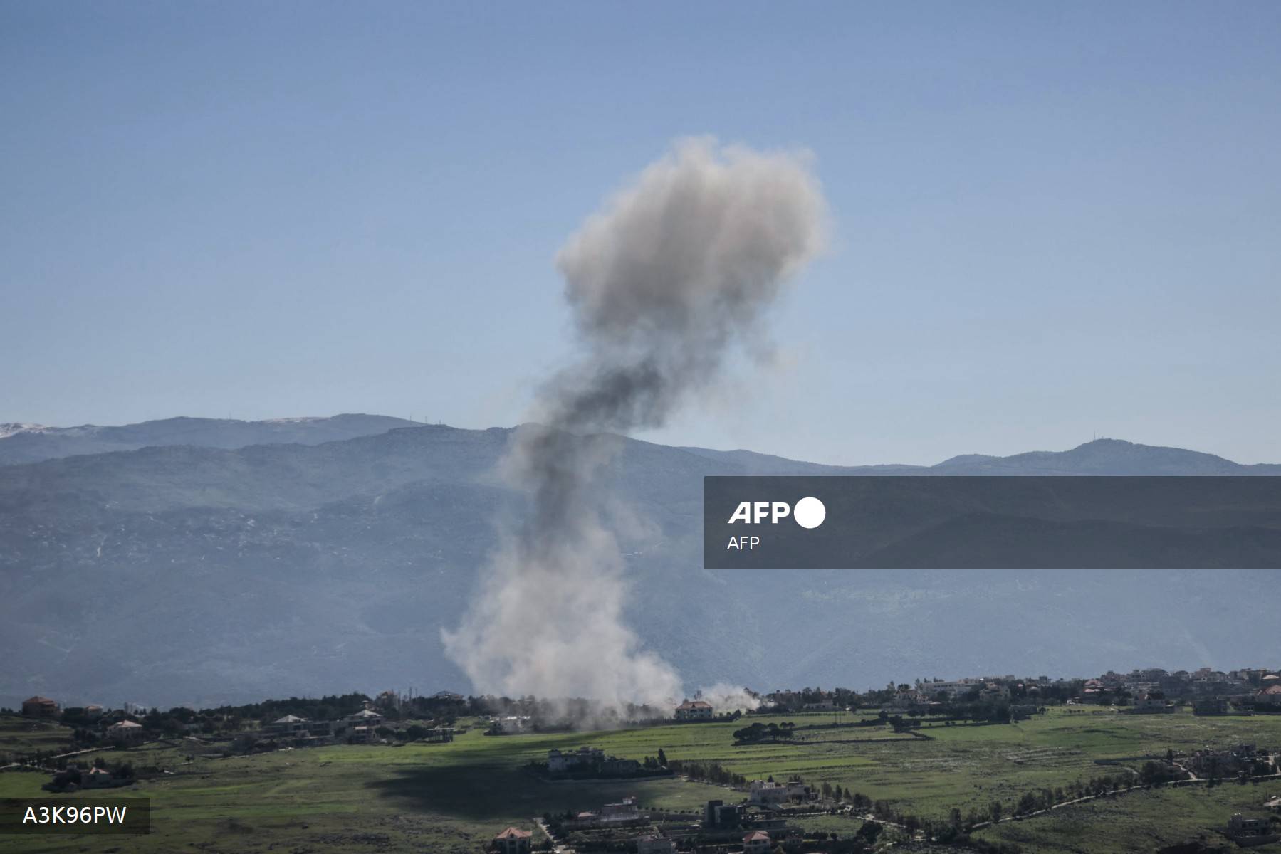 Smoke rises from the site of an Israeli airstrike that targeted an area in the southern Lebanese border village of Khiam on March 17, 2026.